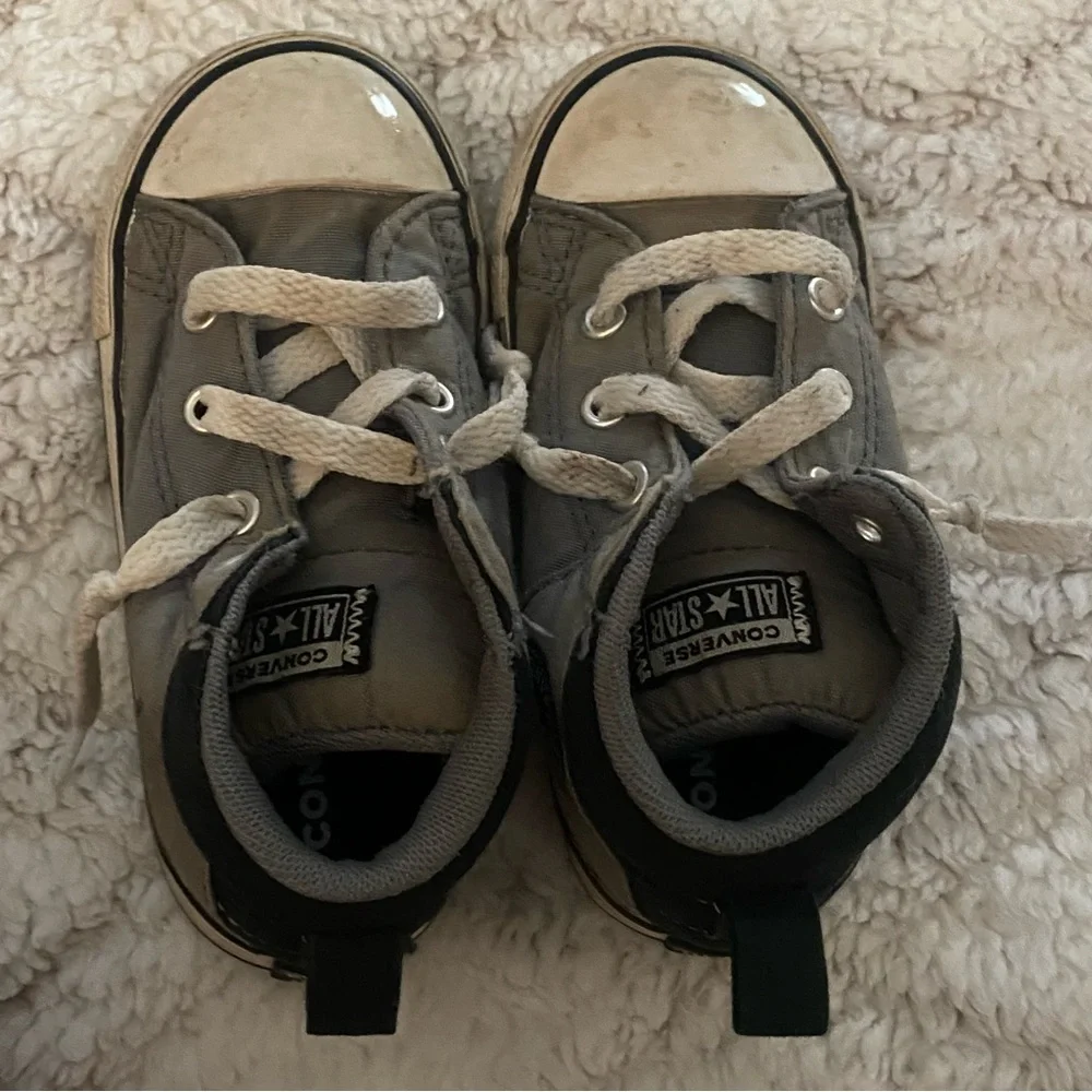 Converse Hi Top Chuck Taylor Little Boys Girls Unisex 8 Gray Grey Black All Star